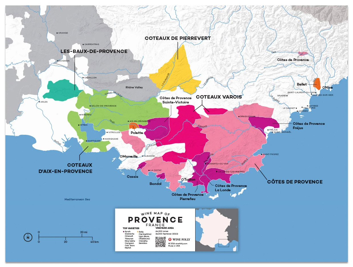 Guía esencial de la región vinícola de Provenza (con mapas) | Locura del vino