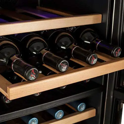 Koldfront TWR327ESS Enfriador de vino de doble zona independiente para 32 botellas - Negro y acero inoxidable