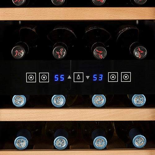 Koldfront TWR327ESS Enfriador de vino de doble zona independiente para 32 botellas - Negro y acero inoxidable